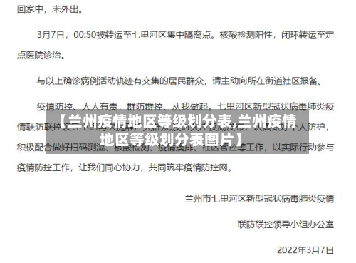 【兰州疫情地区等级划分表,兰州疫情地区等级划分表图片】