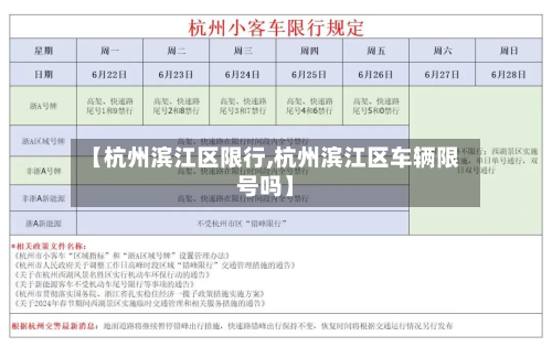 【杭州滨江区限行,杭州滨江区车辆限号吗】