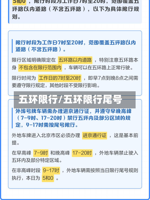 五环限行/五环限行尾号-第2张图片