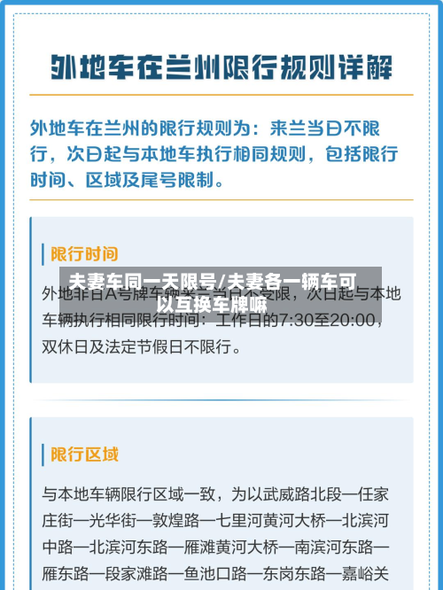 夫妻车同一天限号/夫妻各一辆车可以互换车牌嘛-第2张图片
