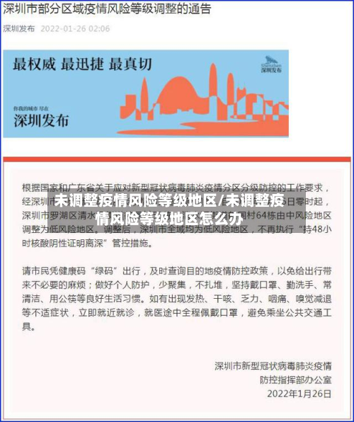未调整疫情风险等级地区/未调整疫情风险等级地区怎么办