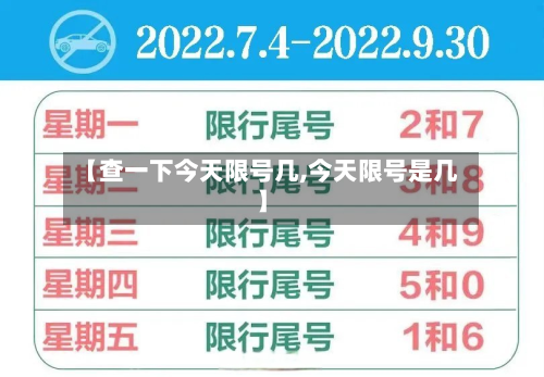 【查一下今天限号几,今天限号是几】