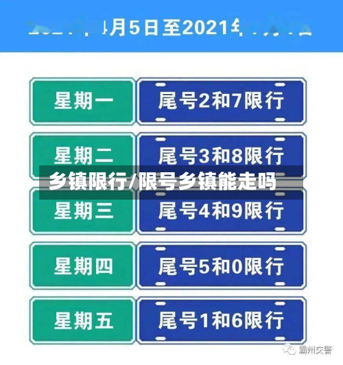乡镇限行/限号乡镇能走吗