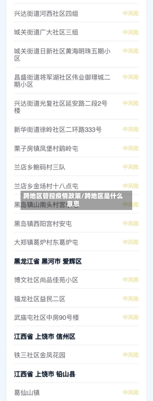 跨地区管控疫情政策/跨地区是什么意思-第2张图片