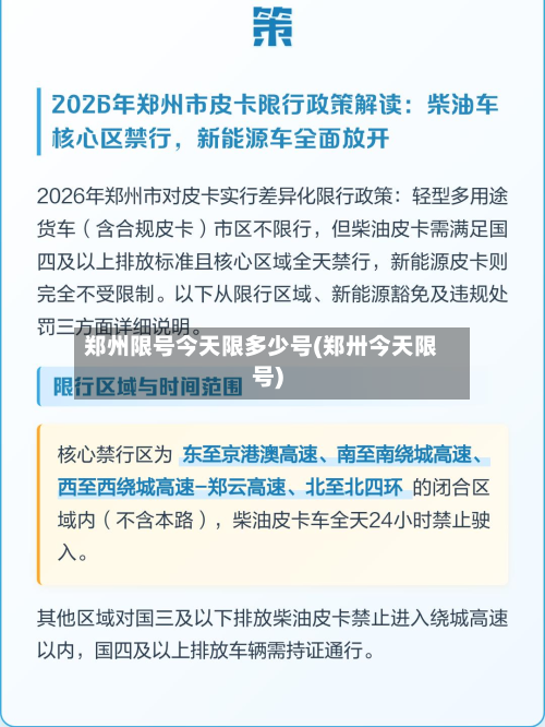 郑州限号今天限多少号(郑卅今天限号)-第2张图片