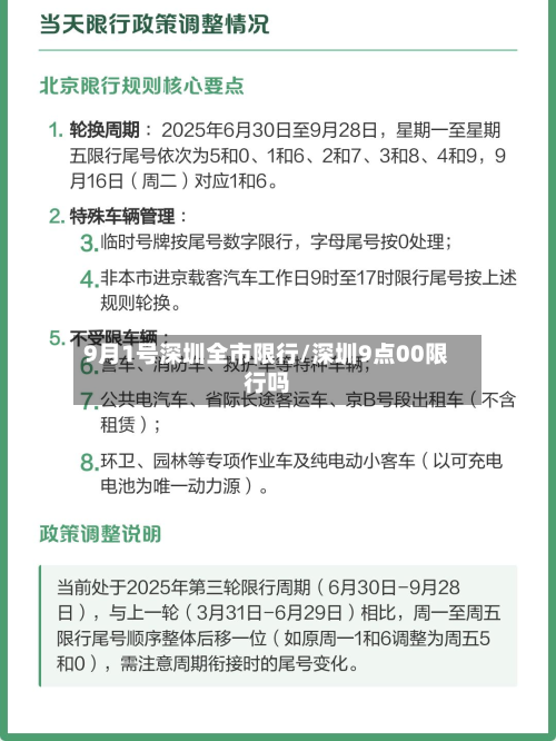 9月1号深圳全市限行/深圳9点00限行吗-第2张图片
