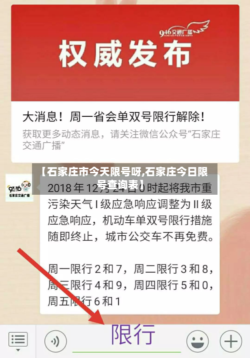 【石家庄市今天限号呀,石家庄今日限号查询表】