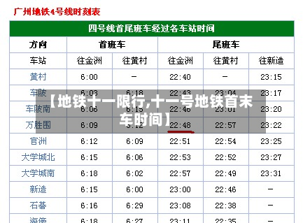 【地铁十一限行,十一号地铁首末车时间】