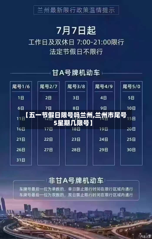 【五一节假日限号吗兰州,兰州市尾号5星期几限号】-第2张图片