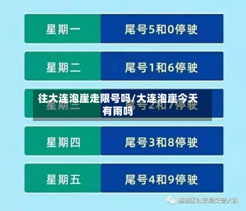 往大连泡崖走限号吗/大连泡崖今天有雨吗-第2张图片