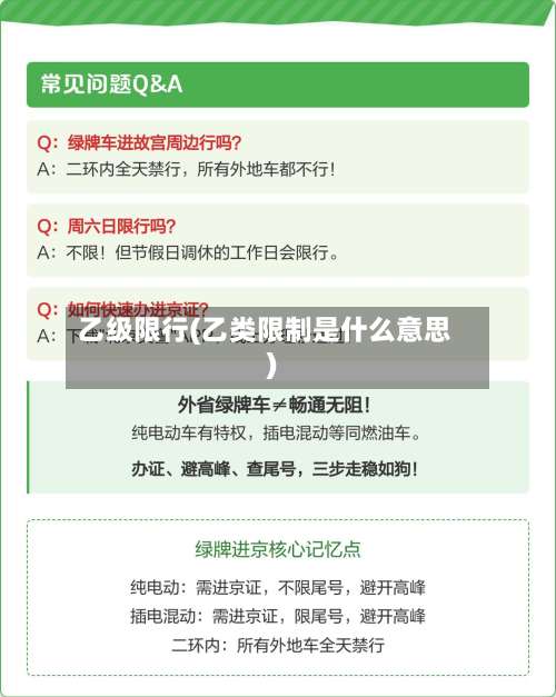 乙级限行(乙类限制是什么意思)