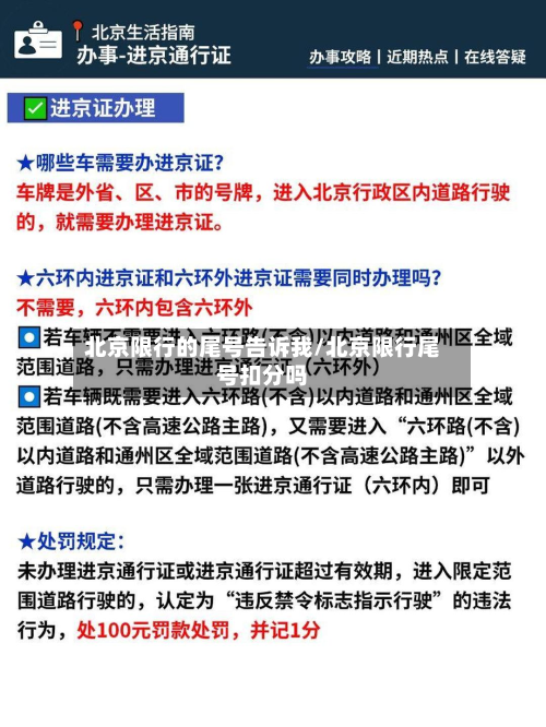 北京限行的尾号告诉我/北京限行尾号扣分吗