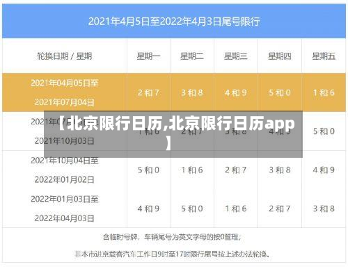 【北京限行日历,北京限行日历app】-第2张图片