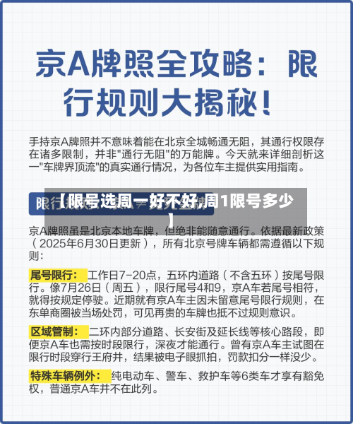【限号选周一好不好,周1限号多少】