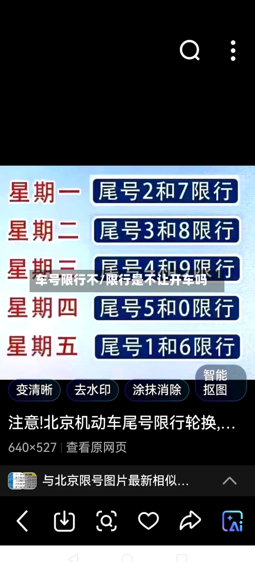 车号限行不/限行是不让开车吗