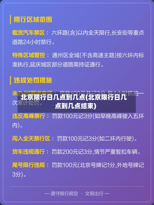 北京限行日几点到几点(北京限行日几点到几点结束)