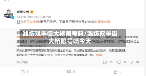 潍坊双羊街大桥限号吗/潍坊双羊街大桥限号吗今天-第3张图片