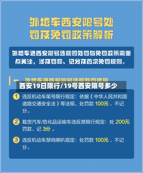 西安19日限行/19号西安限号多少