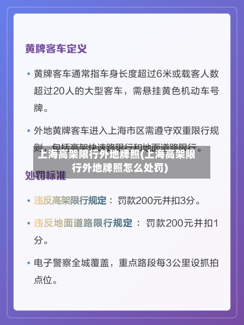 上海高架限行外地牌照(上海高架限行外地牌照怎么处罚)