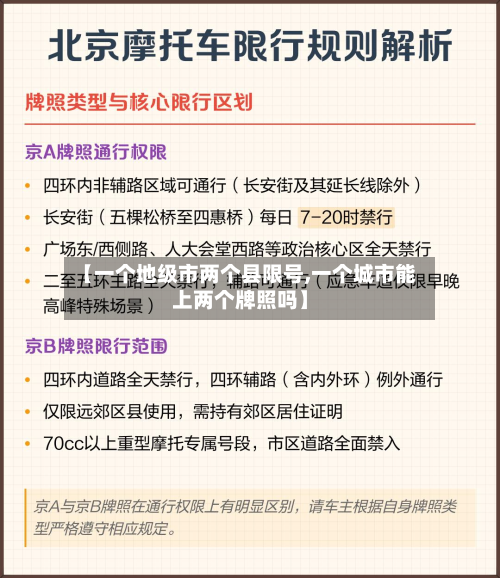 【一个地级市两个县限号,一个城市能上两个牌照吗】