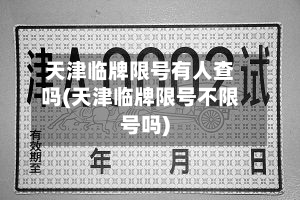 天津临牌限号有人查吗(天津临牌限号不限号吗)-第2张图片