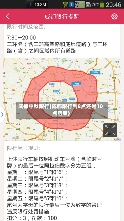 成都中秋限行(成都限行到8点还是10点结束)
