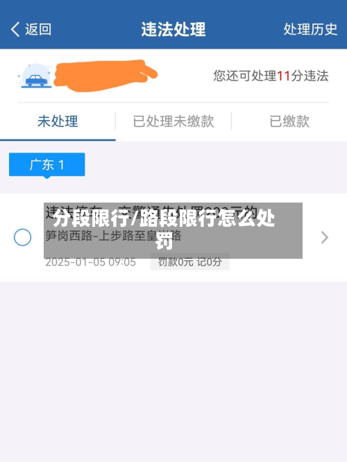分段限行/路段限行怎么处罚