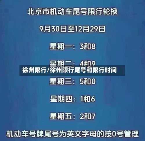 徐州限行/徐州限行尾号和限行时间-第3张图片
