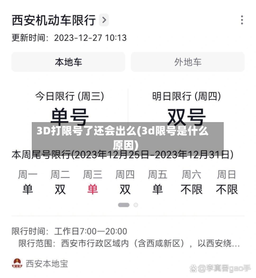 3D打限号了还会出么(3d限号是什么原因)-第2张图片