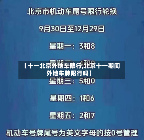 【十一北京外地车限行,北京十一期间外地车牌限行吗】