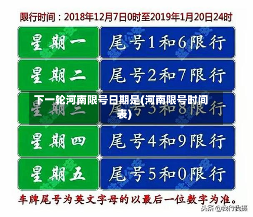下一轮河南限号日期是(河南限号时间表)-第3张图片