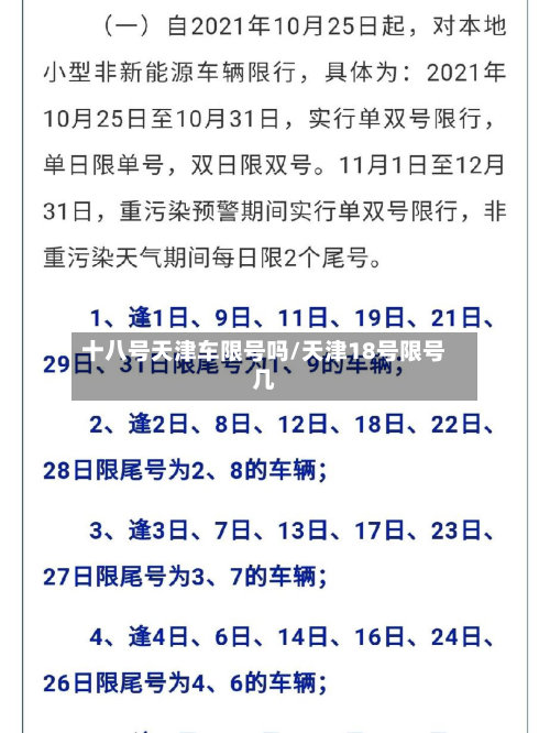 十八号天津车限号吗/天津18号限号几