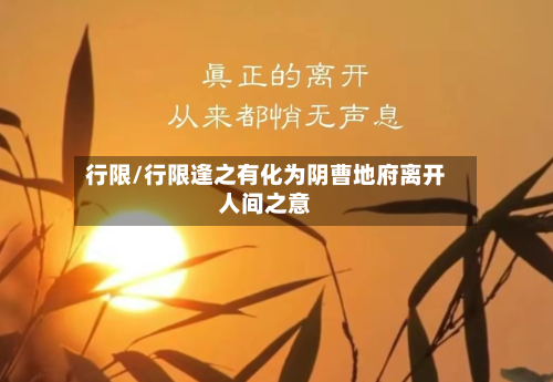 行限/行限逢之有化为阴曹地府离开人间之意-第2张图片