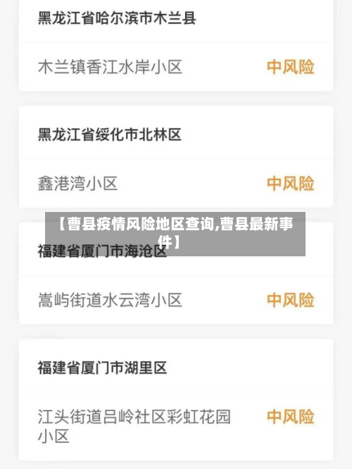 【曹县疫情风险地区查询,曹县最新事件】