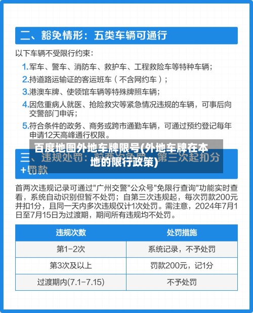 百度地图外地车牌限号(外地车牌在本地的限行政策)