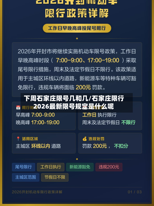 下周石家庄限号几和几/石家庄限行2026最新限号规定是什么呢