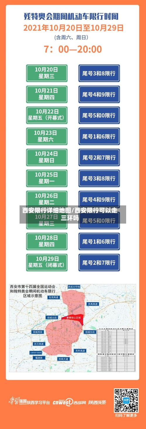 西安限行详细地图/西安限行可以走三环吗-第2张图片