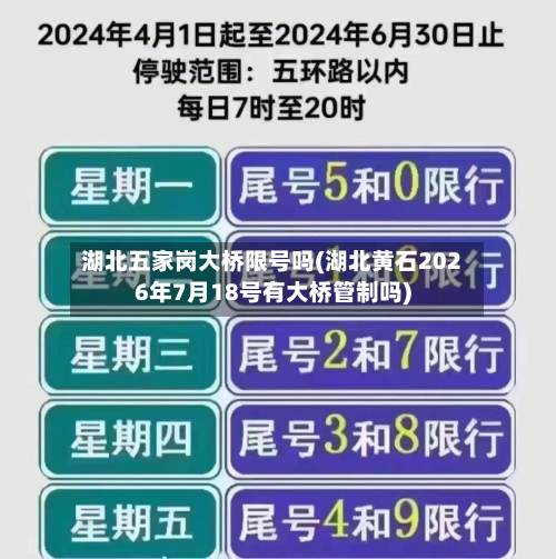 湖北五家岗大桥限号吗(湖北黄石2026年7月18号有大桥管制吗)