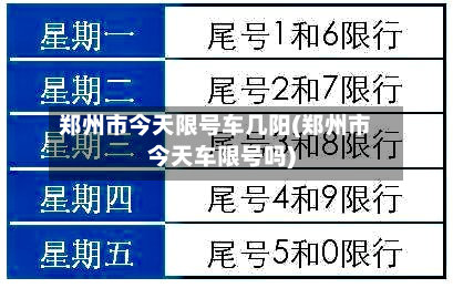 郑州市今天限号车几阳(郑州市今天车限号吗)-第3张图片