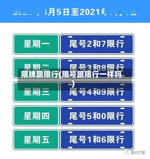 限牌跟限行(限号跟限行一样吗)