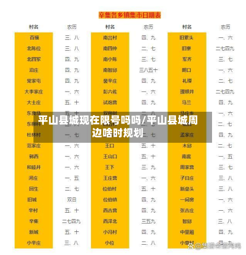 平山县城现在限号吗吗/平山县城周边啥时规划-第3张图片