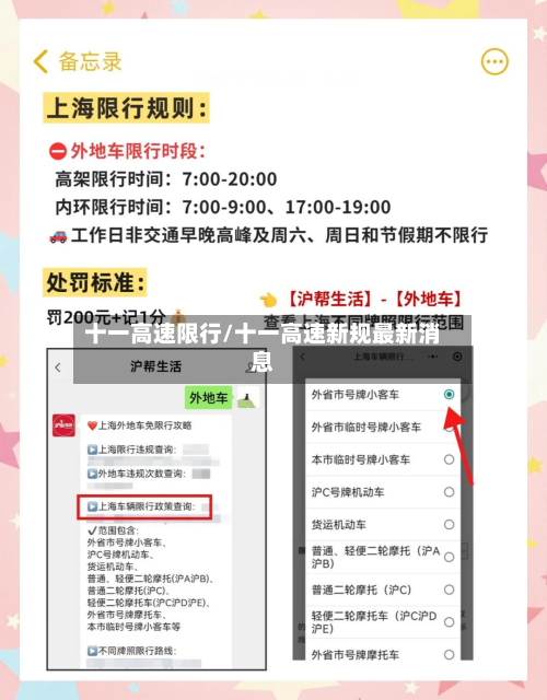 十一高速限行/十一高速新规最新消息