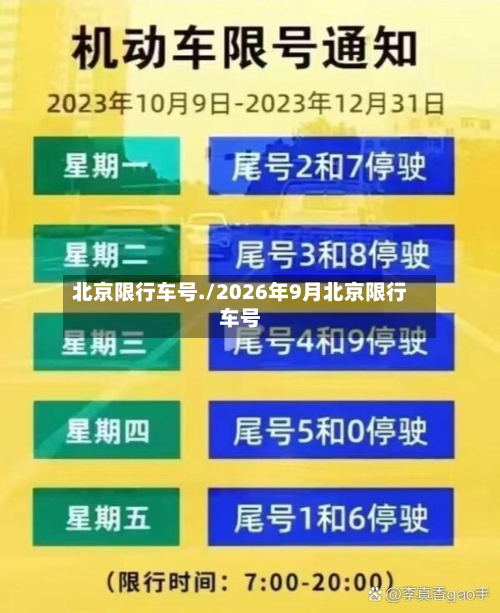 北京限行车号./2026年9月北京限行车号-第2张图片