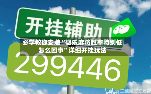 必学教你安装“微乐麻将胜率特别低怎么回事”详细开挂玩法-第3张图片