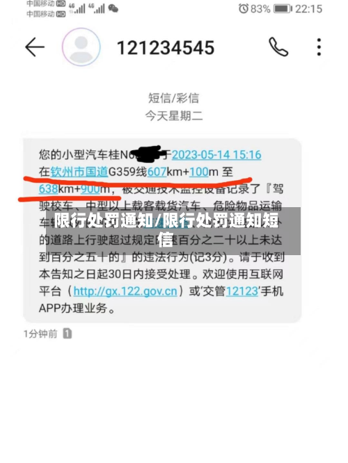 限行处罚通知/限行处罚通知短信