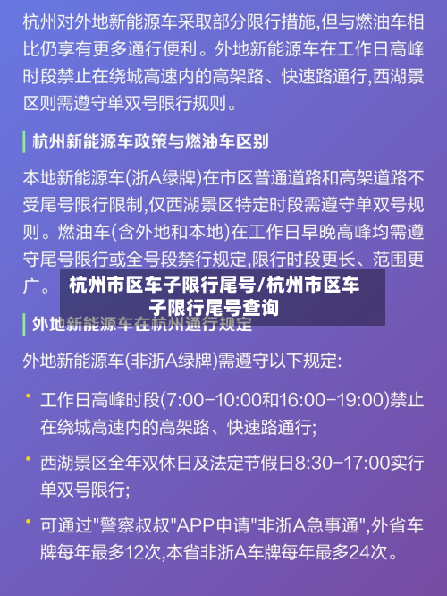 杭州市区车子限行尾号/杭州市区车子限行尾号查询-第3张图片