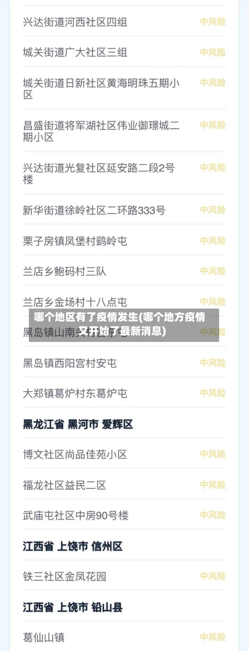 哪个地区有了疫情发生(哪个地方疫情又开始了最新消息)-第2张图片