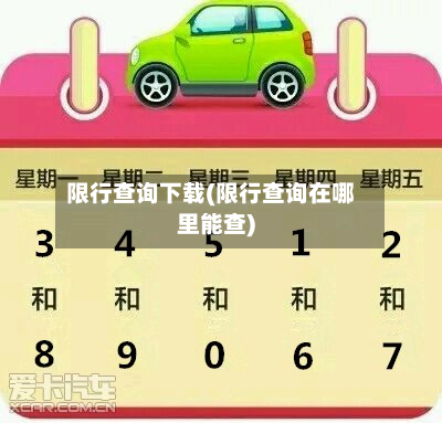 限行查询下载(限行查询在哪里能查)-第2张图片