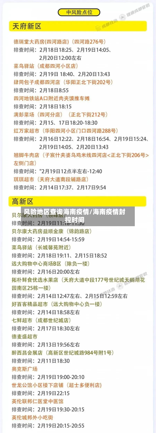 风险地区查询海南疫情/海南疫情封控时间
