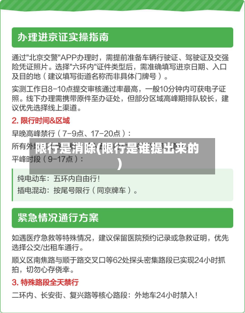 限行是消除(限行是谁提出来的)
